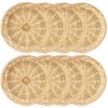 Cheardia 8 Pack Bamboo Paper Plate Holders, 10 Inches Reusable Wicker Charger Plates for Dinner Plates Natural Hand Woven Wicker Paper Plate Baskets for Home Party Daily Dinning Picnic