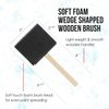 US Art Supply 3 inch Foam Sponge Wood Handle Paint Brush Set (Value Pack of 15) - Lightweight, Durable and Great for Acrylics, Stains, Varnishes, Crafts, Art