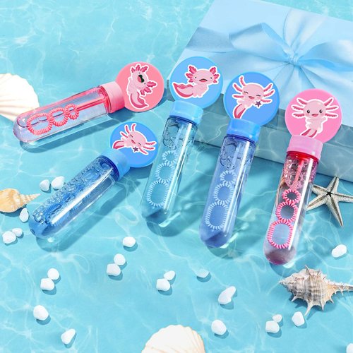 16PCS Axolotl Party Favors Bubble Wands Mini Bubbles Birthday Gift Axolotl Party Supplies Goodie Bag Stuffer