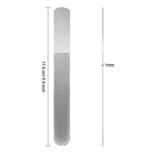 6 Pieces Metal Nail File Diamond Nail File Stainless Steel Sapphire Nail File Double Side Metal Fingernail File Manicure Files for Salon Home and Travel