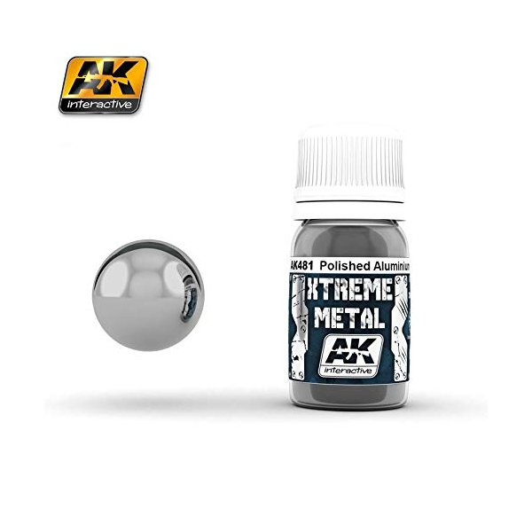 AK Interactive Xtreme Metal Polished Aluminium Metallic Paint 30ml Bottle Model Kit Paint Car Plane