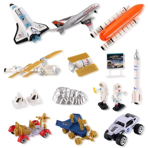 PowerTRC Diecast Space Shuttle Toy for Kids, Rocket Ship Pretend Play Toys, Astronaut Planet Exploration Space Station Play Set Science Toy for Kids Boys Girls Ages 3 4 5 6 7 8 9 Years Old Fun Gift