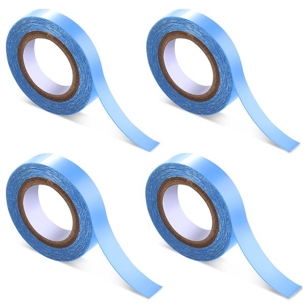 Sacubee 4 Rolls Lace Front Wig Tape Waterproof Strong Adhesive Double Sided Lace Wigs Tape Lace Front Support Tapes Hairpiece Tapes Double Sided Strip Toupee Tapes for Wig Hair Extension