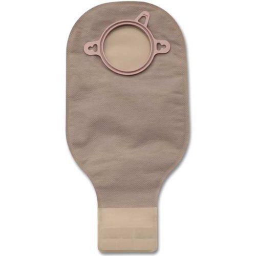 Hollister 18133 New Image 2-Piece 12” Drainable Ostomy Pouch, Red Color Code Match, 10 Pack, Transparent – 2-1/4” Flange Size, Lock n’ Roll Microseal Closure