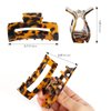 8-Pack Medium Acrylic Butterfly Hair Clips - Leopard Print, Non-Slip Strong Hold for Women and Girls
