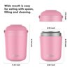 DaCool Food Thermos for Kids With Handle 16 Ounce Insulated Lunch Containers Leakproof Thermos for Food Lunch Soup Vacuum Stainless Steel With Folding Spoon Lunch Box for Kids School Outdoors Pink