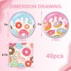 40pcs Donut Party Supplies,include 20 dessert plate, 20 Napkin,Used for Candyland Birthday Party Decoration