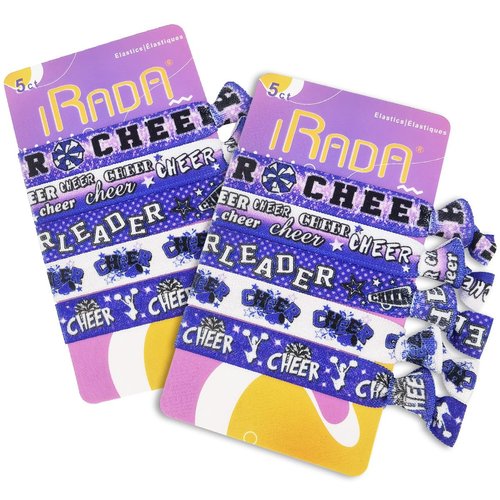 10pcs Elastic Hair Ties for Girls Women Cute Ribbon Ponytail Holders No Damage Knotted Hair Bands-Purple Cheer Hair Tie