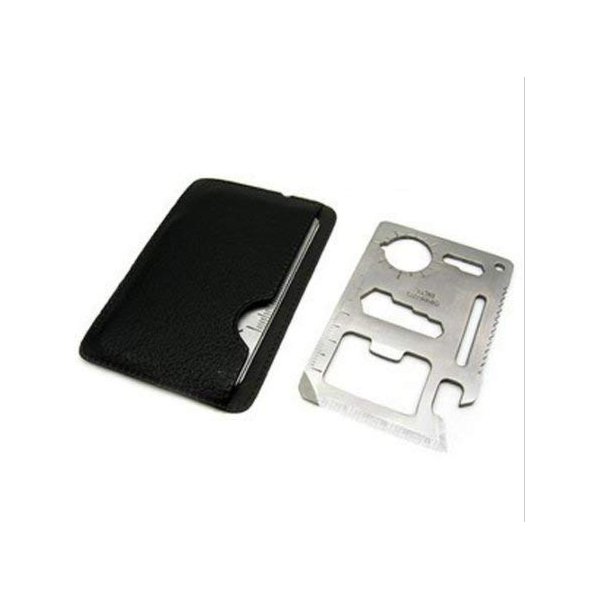 ProTool 11-Tools-in-1 Stainless Steel Credit Card-Sized Survival Tool Silver