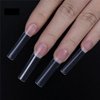 HWHUNO 500pcs No C Curve XL Long Square Straight Fake Nails Flattened Half Cover Artificial Nails,Clear ABS False Square Nail Tips Medium for Nail Salon Professional and Home DIY Nail Art 10 Size