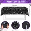 Winrayk Purple and Black Birthday Party Decorations Supplies for Girls Kids with Starburst Balloon Garland Arch Kit Birthday Backdrop Spider Web Tablecloth Halloween Black Purple Birthday Decorations