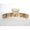 Generic Long gold metal and brown beige marbled acrylic hair claw clip