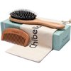 Boar Bristle Hair Brush Set for Thick and Normal Hair. Hand Polished Natural Wood Handle for a Refined Look and Feel. Restore Healthy Shine, Improve Growth, Reduce Breakage