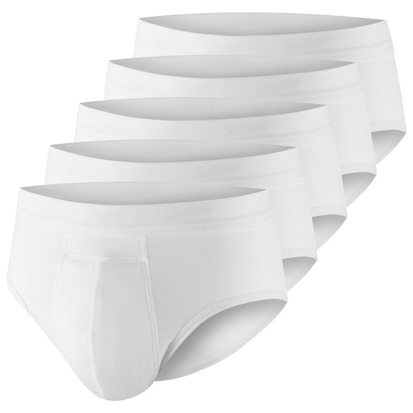 PROTECHDRY Washable & Reusable Urinary Incontinence Cotton Brief Underwear for Men - Buy 4 GET 1 Free (5 Pack) (Medium, White)