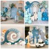 HILAVO Dusty Blue and Black Balloons 60pcs 12 Inch Race Car Slate Light Pale Blue Green Black Metallic Silver Latex Helium Balloon for Boys Race Car Fast Birthday Safari Baby Shower Party Decorations