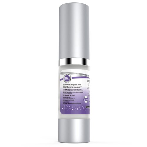 Keshima Eye Gel for Crow's Feet, Puffiness, Sagging Skin, Dark Circles and Wrinkles - Cream with Plant Stem Cells, Vitamin C, Hyaluronic Acid, Complex Peptides, Aloe, Green Tea - Oil Free