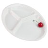 AIYoo Reusable Dinner Plates 4 Pack 10.25 Inch Plastic White Divided Plates for Adults Camping 3-Compartment Portion Control Plate Round Diet Lightweight Dinner Plates
