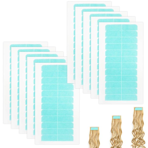 240 Pieces Hair Extension Tape, Hair Extensions Replacement Tape, Wig Tape Invisible Waterproof, Double Sided Replacement Adhesive Tapes for Human Hair Extensions No Residue