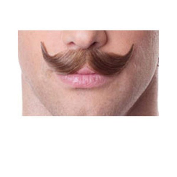 Sepia Costume Wigs Small Handlebar Mustache Color Grey English Style Villain Upturn Human Hair Fiber Lace Back Face Lip Fancy Dress London #933