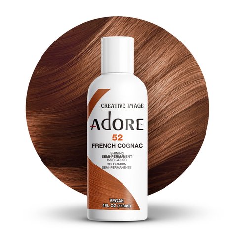 Adore Semi Permanent Hair Color - Vegan and Cruelty-Free Hair Dye - 4 Fl Oz - 052 French Cognac (Pack of 1)