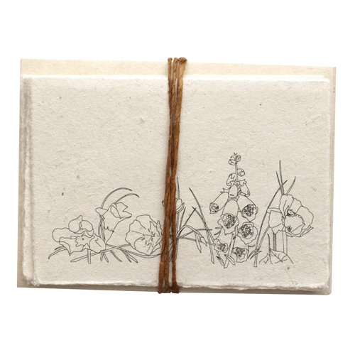 Handmade Seeded Plantable Note Cards with Envelopes Set of 6 Wildflowers