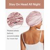 LilySilk Silk Bonnet for Sleeping Womens 100% Mulberry Silk Sleep Cap Hair Wrap for Curly Long Hair Rosy Pink