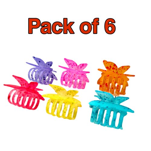 Generic Keshavmaharaj Hair Clips for Women and Girls - butterfly Small Claw Clips for Thin/Medium Fine Hair - Nonslip Jaw Clips (multicolours) (pack of 6)