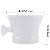 Linkidea Ceramic Shaving Mug with Knob Handle, Deep Size Wet Shaving Cup, Razor Shave Soap and Cream Bowl for Men, White