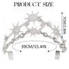 GORTIN Star Moon Crown Headband Silver Bride Wedding Headband Rhinestone Tiara Goddess Headpiece Bridal Hair Accessories for Women