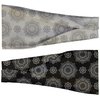 SAE99 Headband, Sweatband, Head Wrap, Knot Twist Headband, Soft Stretchy Headband, Turban Headband, Sport Yoga headband Fits All (Mandala Gray & Black (2Pcs/Set))