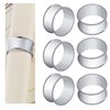 Frjjthchy 6 Pcs Stainless Steel Bead Side Napkin Rings Delicate Serviette Buckles (Silver)