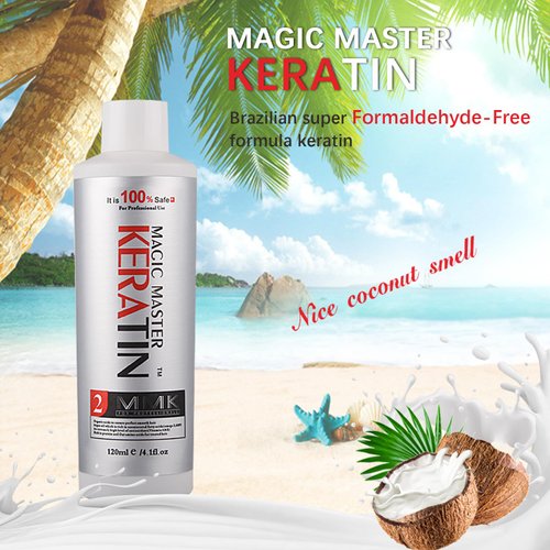 Brazilian Keratin Hair Treatment Straightening ,Magic Master Keratin 120ml Long Lasting Keratin Treatment Free Formalin Without Strong Smelling and Smoking Straighten Smooth Normal Curly Hair