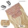 Deethens 4PCS Clip in Beach Wavy Hair Extensions 20 Inches Long Synthetic Hairpieces Bouncy Curly Hair Extensions for Women (Coconut Cream Mix Platinum Blonde)