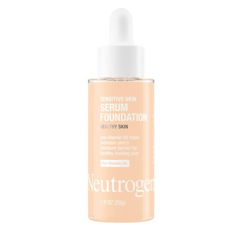 Neutrogena Healthy Skin Sensitive Skin Serum Foundation with Pro-Vitamin B5, Color Correcting & Pore Minimizing Liquid Foundation & Face Serum, Buildable Coverage, Light 01, 1 oz