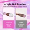 MelodySusie 4Pcs Acrylic Nail Brush Set, Size 8/12/14/16 Professional Nail Brushes for Acrylic Application Acrylic Powder Nail Extension and 3D Nail Carving for DIY Home Salon Nail Art Manicure Tool