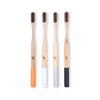 Native Birds Bamboo Toothbrush with Soft Charcoal Infused Bristles, Set of 4, Designed in Ukraine