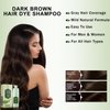 Dark Brown Hair Dye Shampoo 3 in 1, Hair Color Shampoo for Gray Hair Coverage, Rosemary & Tea Tree Shampoo Hair Dye for Men & Women, Brown Shampoo Dye Colors in Mins & Long Lasting 500ML