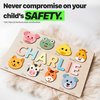 Zuzu Puzzle Personalize Name Puzzle for Toddlers with Animals, Baby Gift for Girls and Boys 0 1 2 3 Year Old, Personalized Puzzle for Kids, 1 Year Old Girl and Boy Kid Gifts, Customized Baby Gift, Montessori Educational Name Toy, Wood Puzzle 1-3