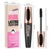 Adurello 2 Pack 4D Silk Fiber Lash Mascara, Waterproof Smudge-proof Long Lasting Black Mascara, Lengthening Thickening Curling Natural Eyelash Primer with Silicone Brush Head