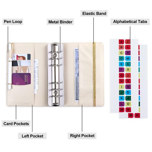 Binder Password Book with Alphabetical Tabs, Password Keeper Books for Internet Log in, Website Address Book Hardcover Password Logbook 5.3″x 7.3″