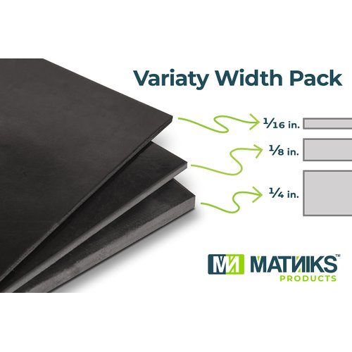 MATNIKS Rubber Sheets, Black, 6x6-Inch,1/16,1/8,1/4 (Variety Pack) Commercial Neoprene Plumbing Pipe Insulation Gaskets DIY Material Supports Leveling Sealing Bumpers Protection