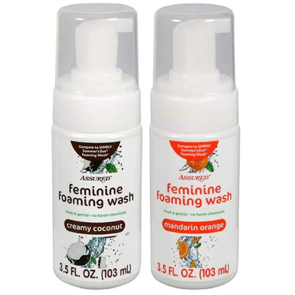 Assured Feminine Foaming Wash, Creamy Coconut and Mandarin Orange, 2-ct Set