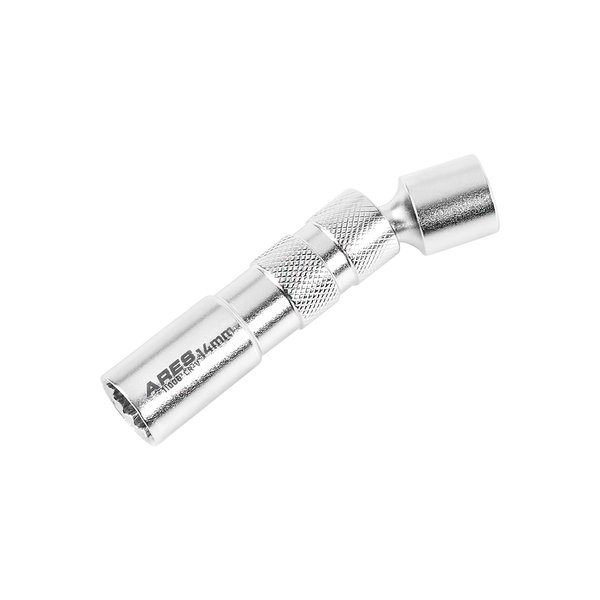 ARES 11000-14mm Thin Wall Magnetic Swivel Spark Plug Socket - 3/8-Inch Drive 12-Point Spark Plug Socket - Walls 2mm Thinner Than Standard Spark Plug Sockets