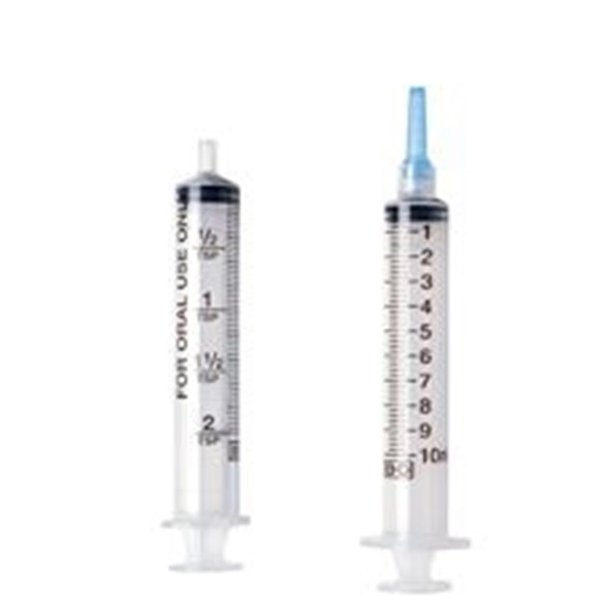 Oral Syringe with Tip Cap Clear/Box of 100/10 ml