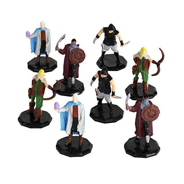 8 Painted Fantasy Bandit Mini Figures- All Unique Designs- 1" Hex-Sized Compatible with DND Dungeons and Dragons & Pathfinder and All RPG Tabletop Games