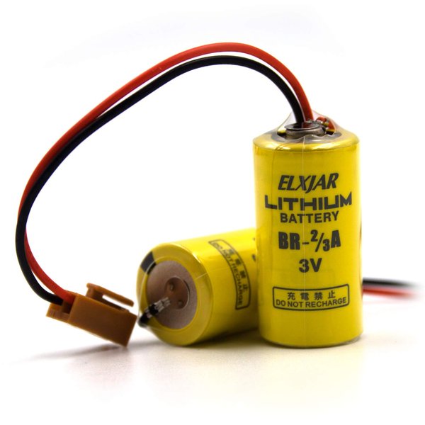 (2-Pack) 3V 1200mAh BR-2/3A Lithium Battery Replacement for PANASONIC BR-2/3ASSP Batteries, Omron Instrument, Water Meter, Gas Meter, CNC Machine, PLC Machine, etc
