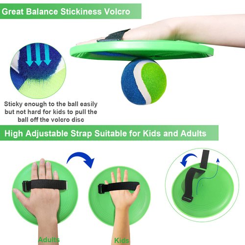 Jalunth Ball Catch Paddle Set Games - Beach Toys Pool Back Yard Outdoor Lawn Games Backyard Camping Toss Age 3 4 5 6 7 8 9 10 11 12 Years Old Boys Girls Kids Adults Family Christmas Easter Gifts
