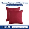 MIULEE Pack of 2 Decorative Outdoor Solid Waterproof Throw Pillow Covers Linen Garden Farmhouse Cushion Cases for Patio Tent Balcony Couch Sofa 18x18 inch Red