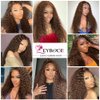 LEYBOCE 13x4 Curly Lace Front Wigs Human Hair Chocolate Brown Curly Human Hair Wigs for Black Women 200% Density HD Lace Frontal Wigs Brazilian Virgin Human Hair Pre Plucked Curly Wigs 22 Inch