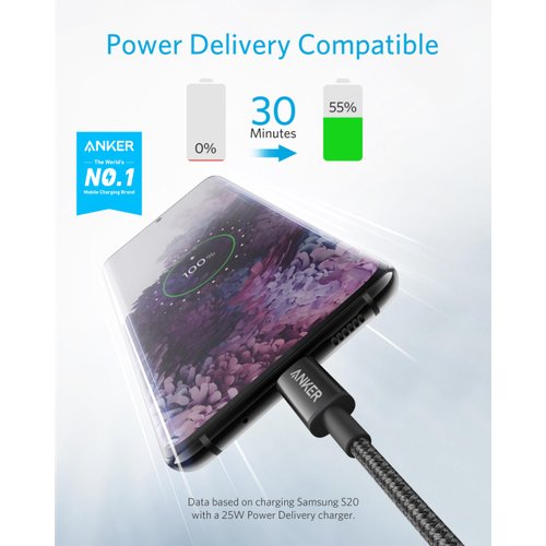 Anker USB C to USB C Cable, Type C 60W Fast Charging Cable (6FT, 2Pack) for iPhone 16 Series, iPad Mini 6 and More (USB 2.0, Black)